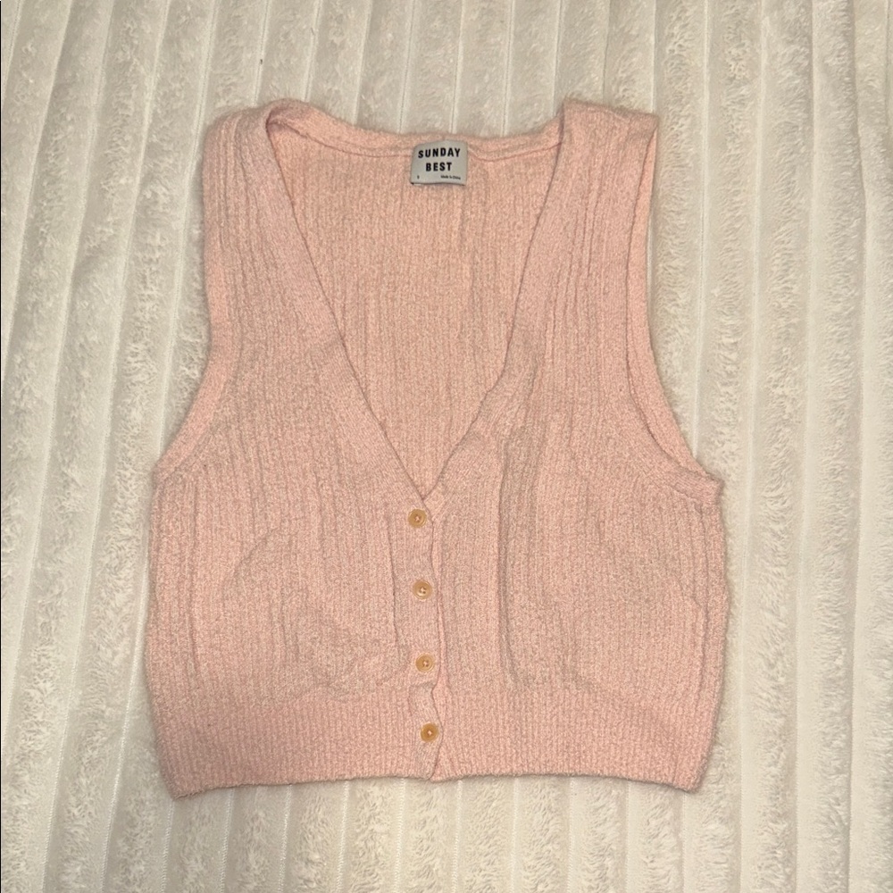 Sunday Best Aritzia Blush Pink Knit Crop Top